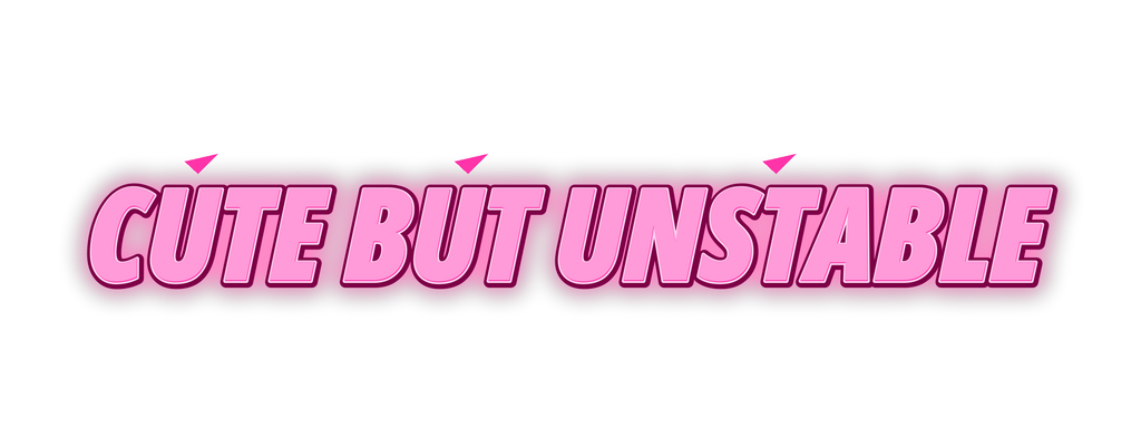 Cute But Unstable Decal neon pink uniform decal artwork