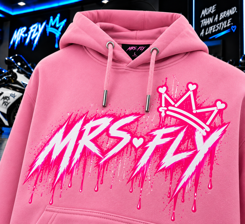 Mrs. FLY Hoodie graphic close up